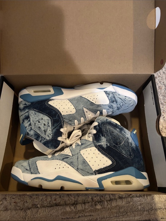 Jordan Other - air Jordan 6 Retro (GS) Denim-Style Blue and White Sneakers